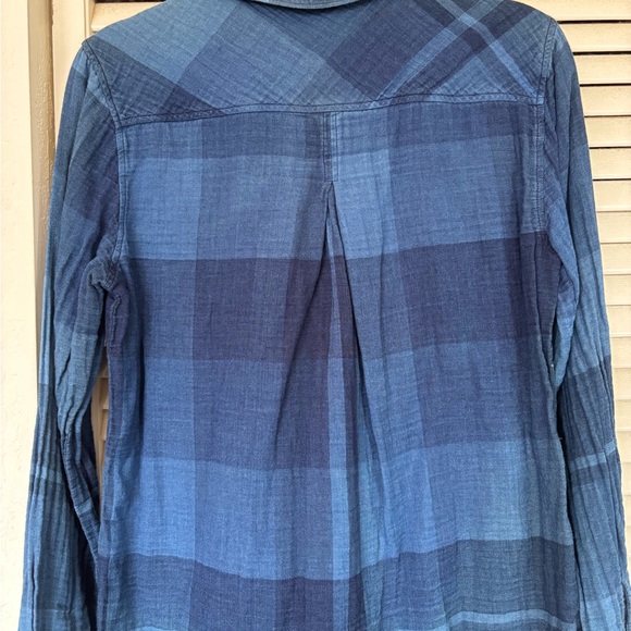 Cloth & Stone Blue Plaid Blouse - Picture 7 of 7